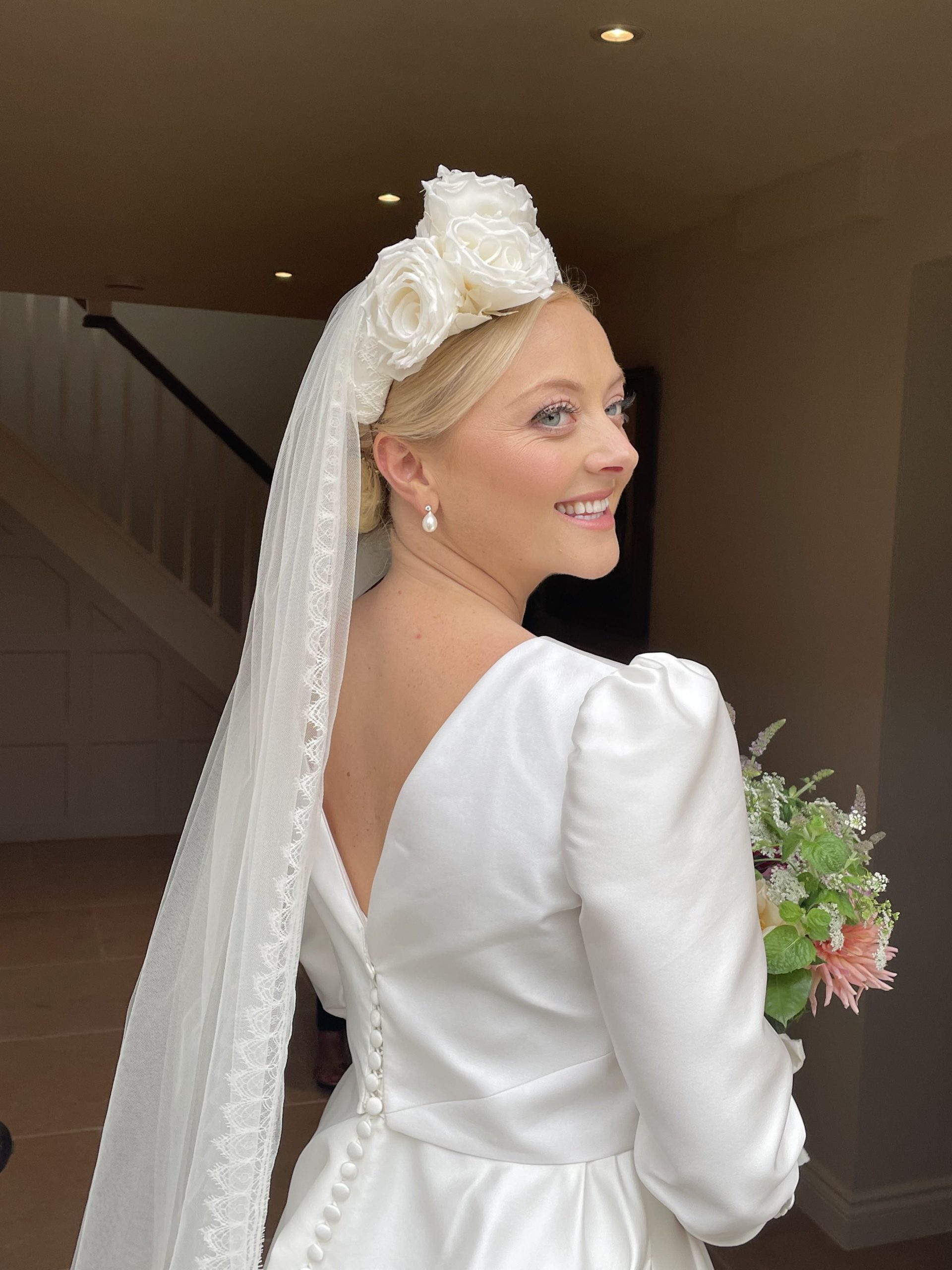 Blonde Bride Veil Hair Styled Gemini Styling